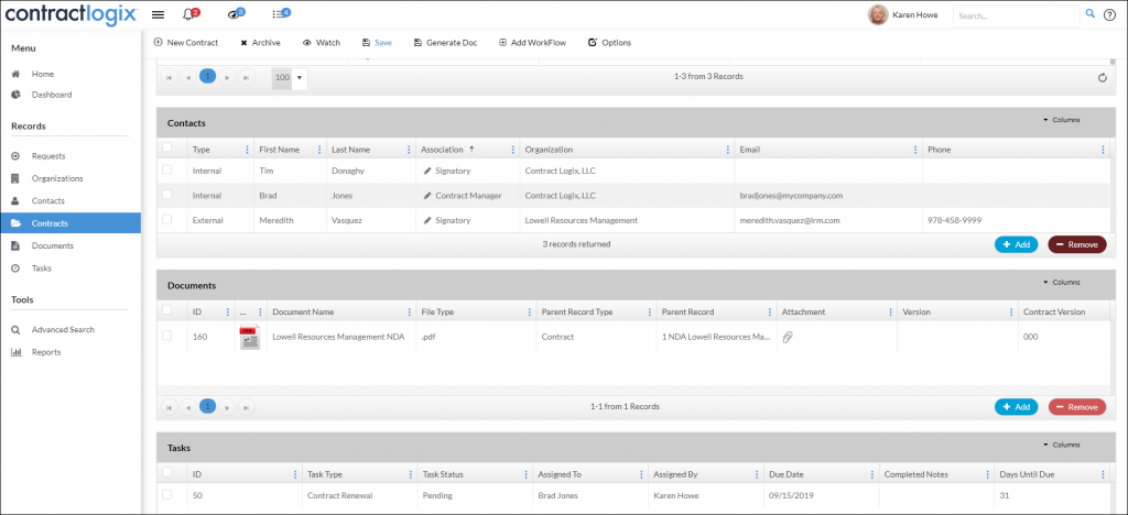 contract data relationships