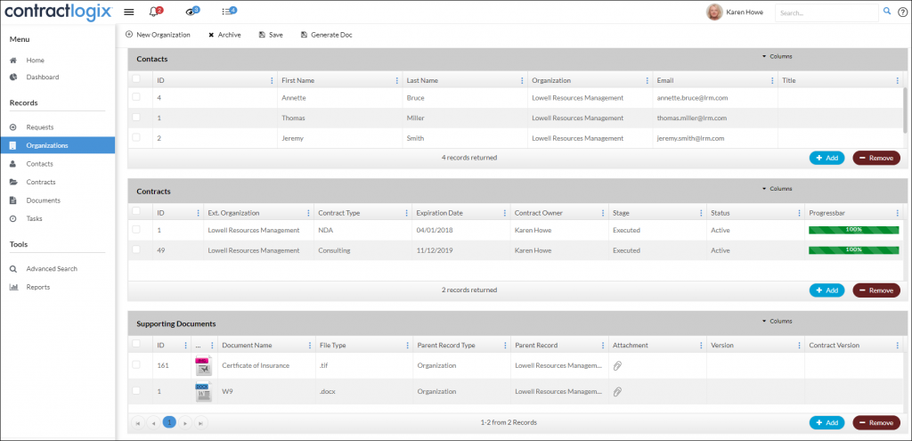 contract data relationships