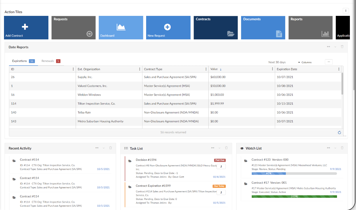 A digital contract repository