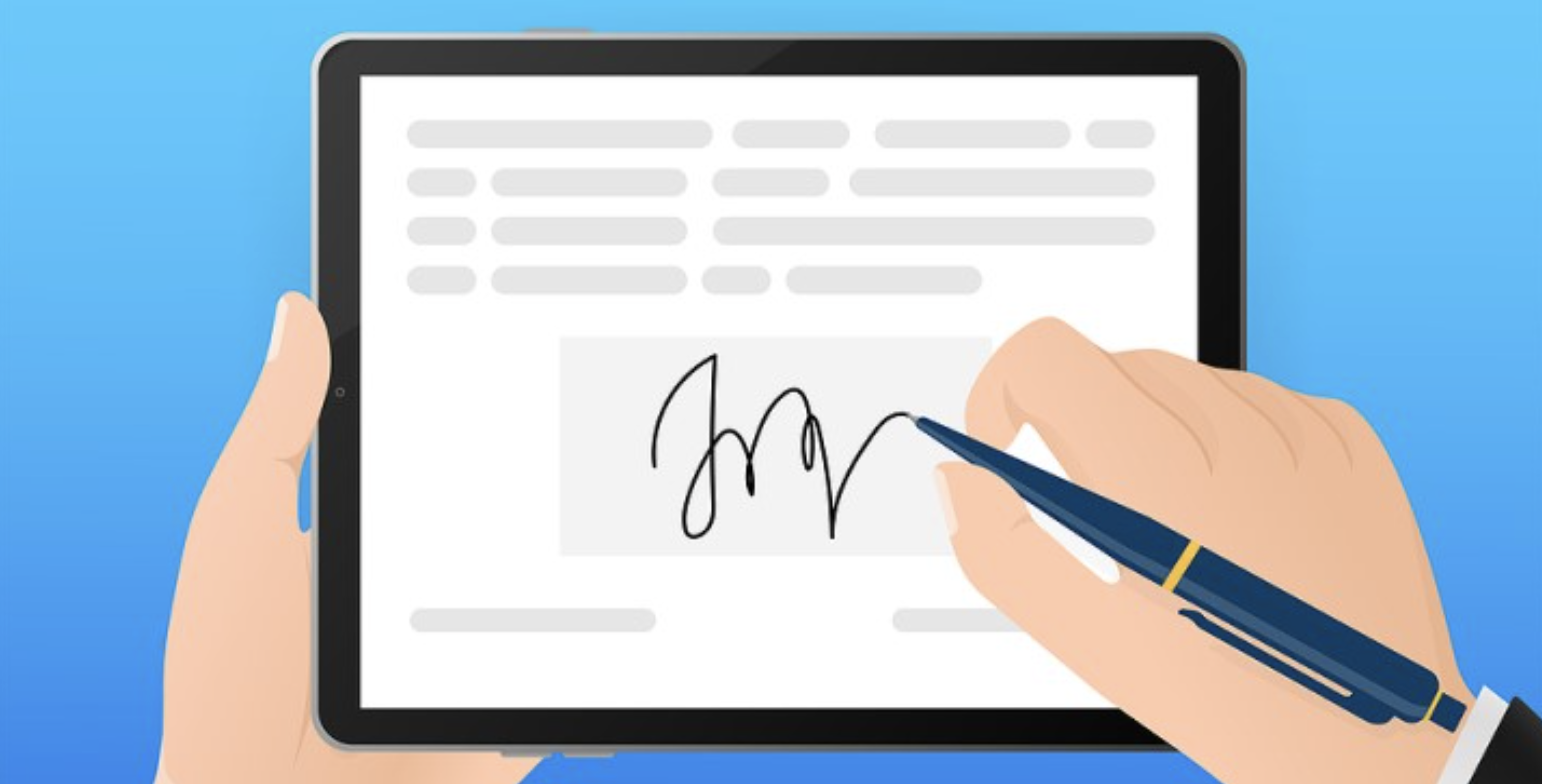 Illustration of an e-signature