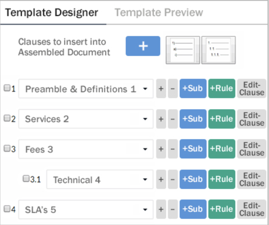 Example of contract templates.