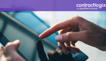 hand uses tablet for contract administration services