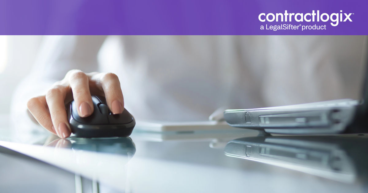 business woman using laptop computer for contract management outsourcing